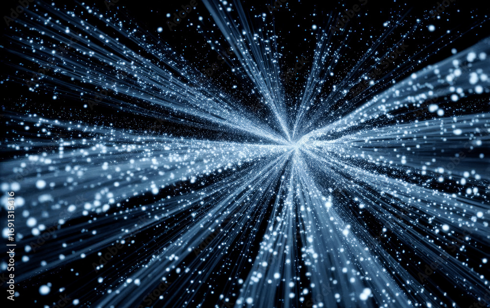 Aufkleber abstract blue light rays spreading out in a dynamic pattern