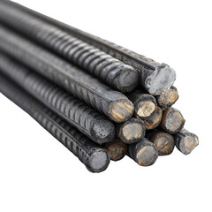 Close-up of Rebar Steel Rods Construction Material Texture