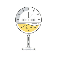 Champagne Glass with Countdown Timer Graphic