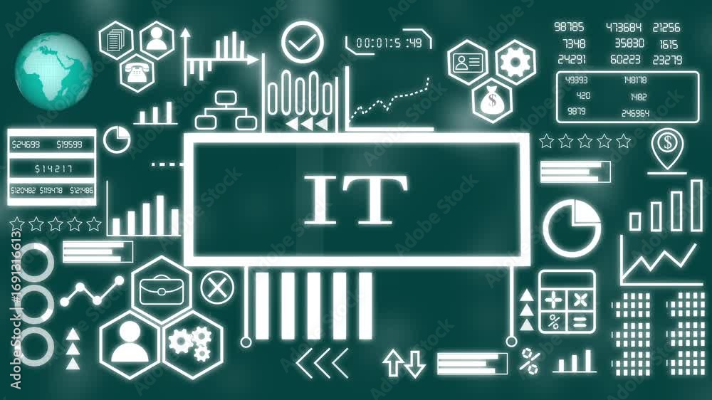 Poster it business concept. network connections, futuristic technology it concept. technology, internet and
