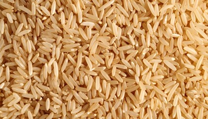 Brown rice grains close-up