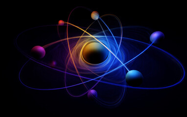 Atomic Structure Representation with Colorful Orbits and Spheres