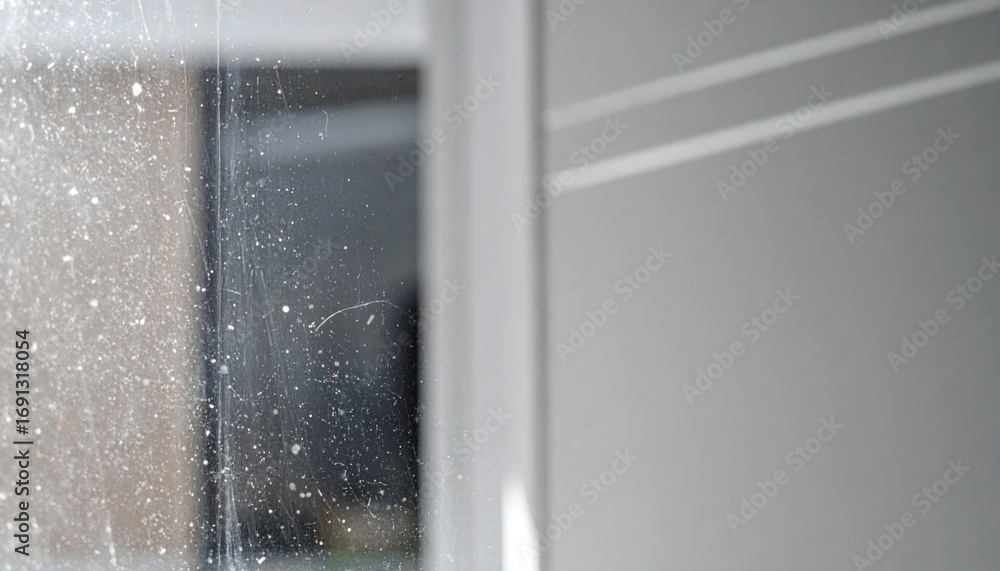 Aufkleber abstract glitter particles displayed on a window surface with a monochromatic background