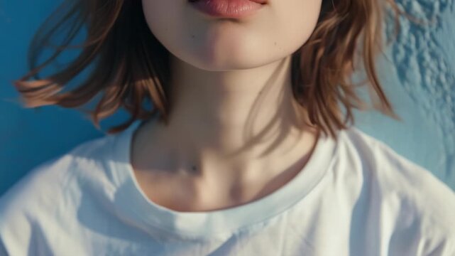 A contemplative portrait of a young woman with short hair. The photo features a vintage filter applied to the image, creating a sense of nostalgia and elegance.