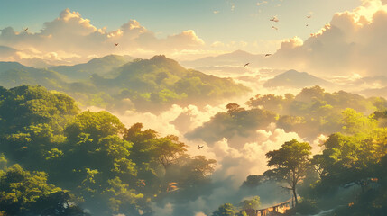 sunrise over the mountains