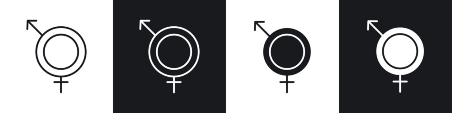 Transgender icon symbol collection on white background.