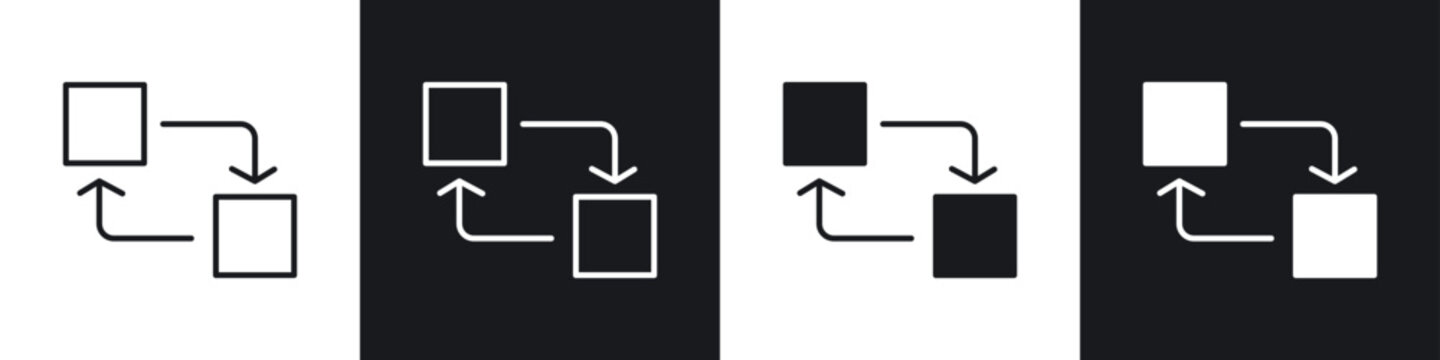 Replace icon symbol collection on white background.