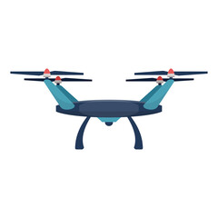 Modern blue quadcopter drone illustration for aerial technology