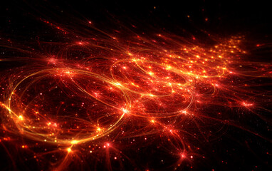 Obraz premium Vibrant glowing abstract lines with dynamic light effects