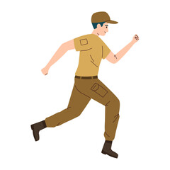 Running Delivery Person Illustration