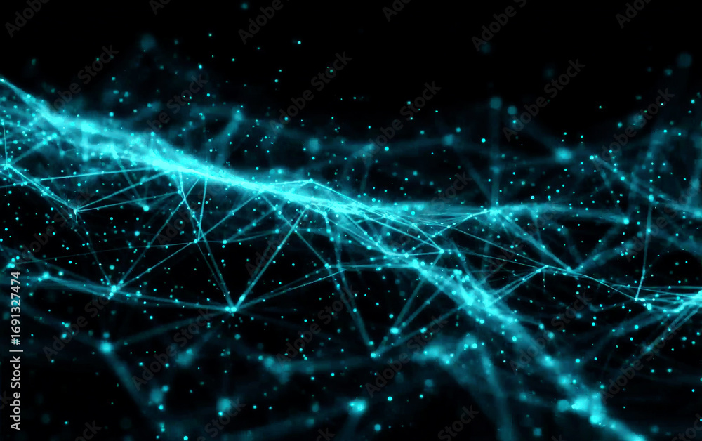 Aufkleber abstract network connections and data flow in a digital environment
