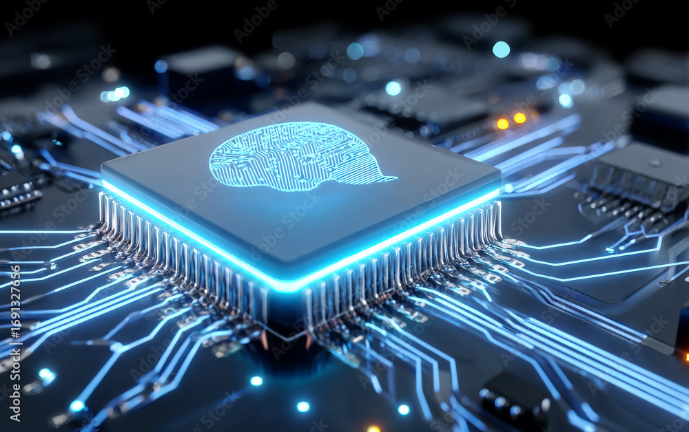 Aufkleber advanced artificial intelligence chip with brain-like circuitry