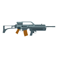 Modern Military Weapon Detailed Illustration of a Futuristic Assault Rifle