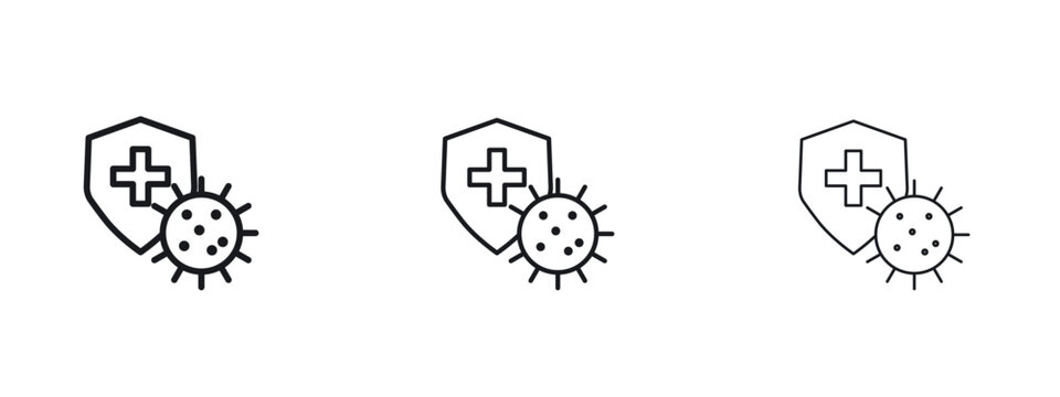 Shield virus icon vector Logo Designs - Stock vectors.