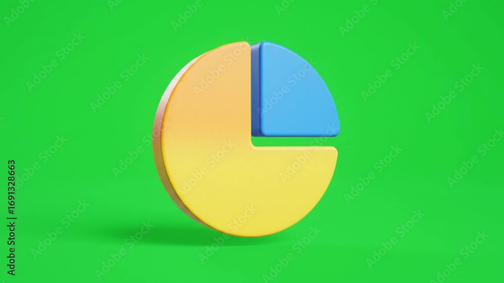 Aufkleber dynamic 3d pie chart visualization with vibrant segments representing data analysis and business gro