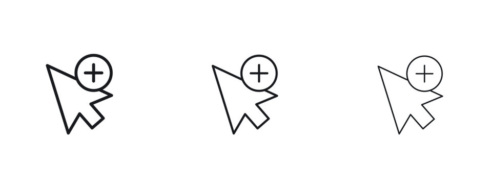 Cursor plus icon vector Logo Designs - Stock vectors.
