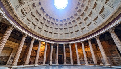 Obraz premium Roman Pantheon interior, sunlight