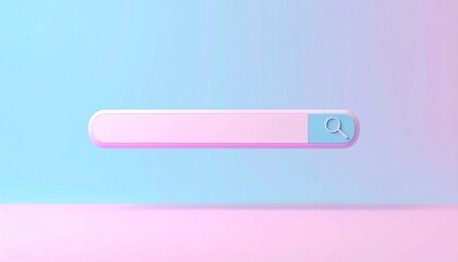 Floating Search Bar With Light Blue And Pink Gradient Background
