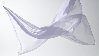 Flowing Lavender Fabric Against White Background Showing Textured Details and Light