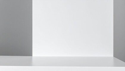 Geometric Minimalist Composition with White and Grey Tones for Product Display