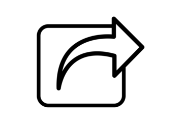 Share icon simple black arrow pointing outward from white square symbol graphic transparent background