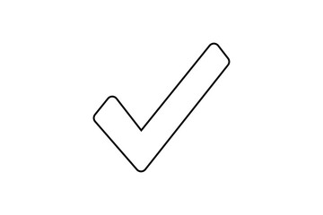Simple white check mark icon for affirmation approval confirmation success and agreement...