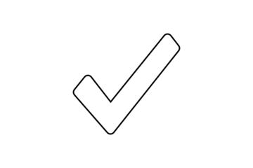 Simple white check mark icon for affirmation approval confirmation success and agreement transparent background