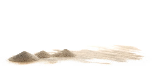 sand pile isolated on white, side view