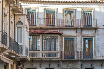 Architecture in the old town of Murcia, Spain