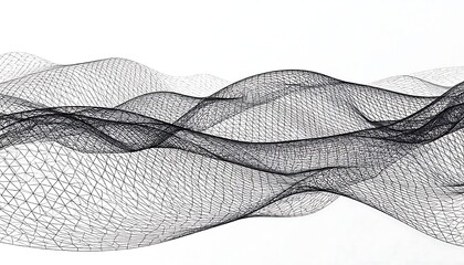 Abstract grayscale wave mesh pattern
