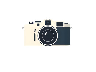 Fototapeta premium Retro Film Camera Illustration on Minimalist Background
