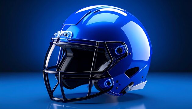 Glossy blue football helmet