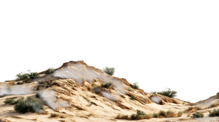 arid landscape with sandy hills isolated on white background
