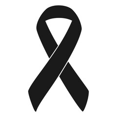 Black generic awareness ribbon silhouette vector