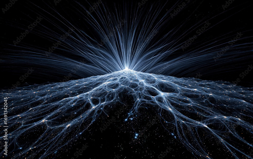 Aufkleber vibrant and intricate abstract neural network structure