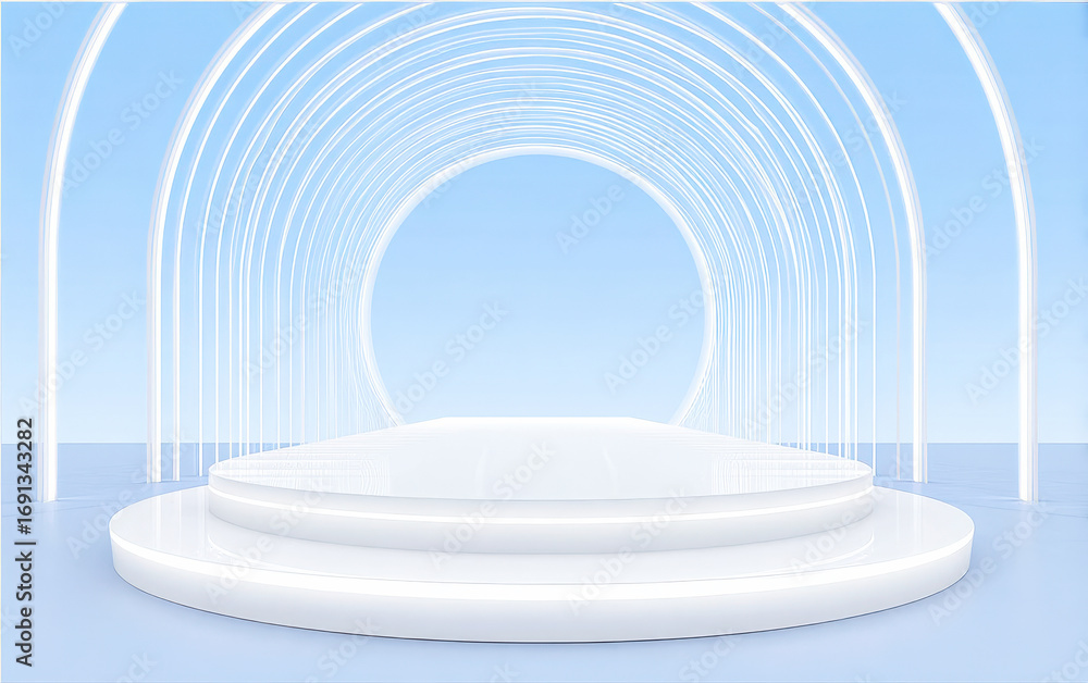 Poster modern abstract stage with arched background for product display