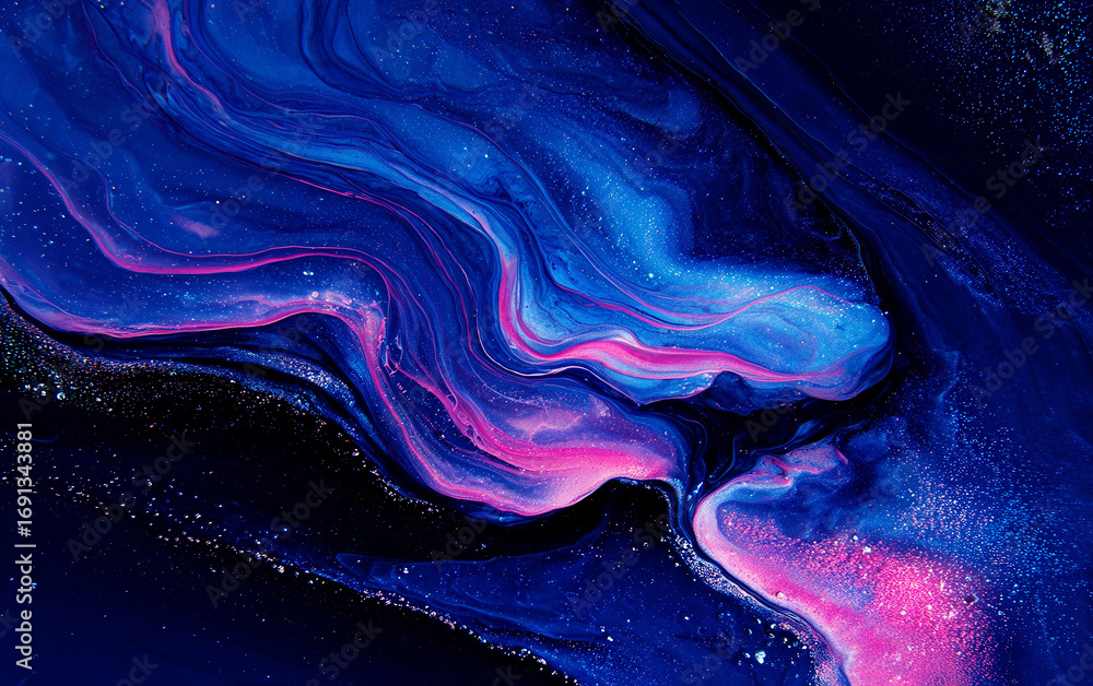 Poster vibrant and dynamic abstract liquid color swirls pattern