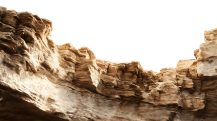 arid canyon landscape captured with earthy tones and textures  isolated on white background