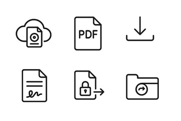 Icon Set of Devices. Outline icon set of CD/DVD playback devices: desktop player, laptop drive, portable player, car stereo, home