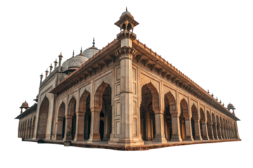 The image is of a large, old, and ornate building with many arches and pillars AI generated by PNG