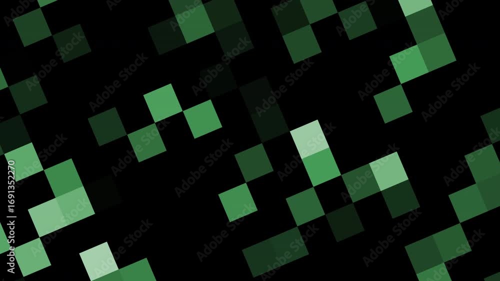 Aufkleber abstract pixelated green pattern motion graphic background with dynamic movement