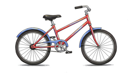 Fototapeta premium Oil pastel illustration of classic bicycle pedal bike