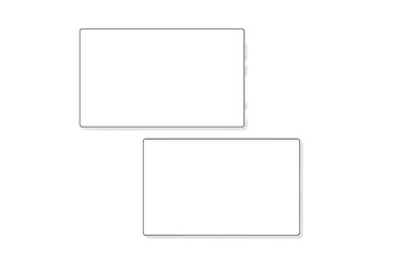 Fototapeta premium Minimal business card mockup with shadow overlay. Blank white paper template for branding identity presentation. Vector illustration for corporate design portfolio display.