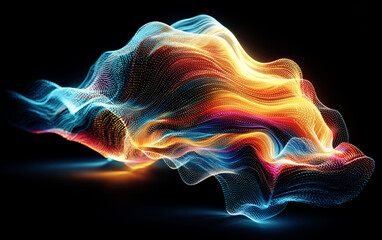 Obraz premium Vibrant and Flowing Abstract Light Waves Displaying Dynamic Patterns