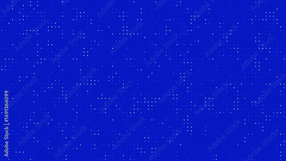 Poster abstract digital pattern with white dots on a vibrant blue backdrop texture concept