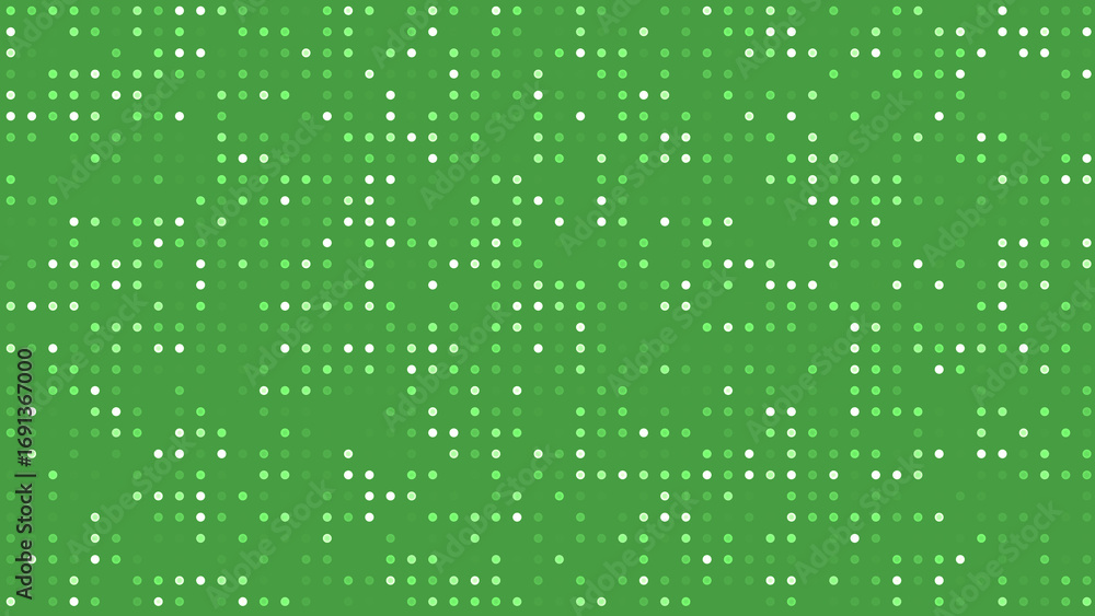 Aufkleber green mosaic with dotted shapes, creating a pixelated digital backdrop pattern illustration