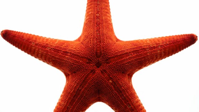 Close-Up Vivid Red Starfish on White Background
