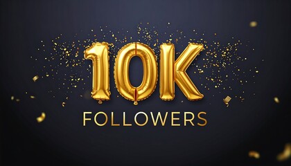 Gold balloons celebrating 10,000 followers