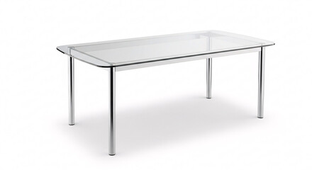 Sleek modern glass dining table with polished chrome legs adds elegance to contemporary interiors