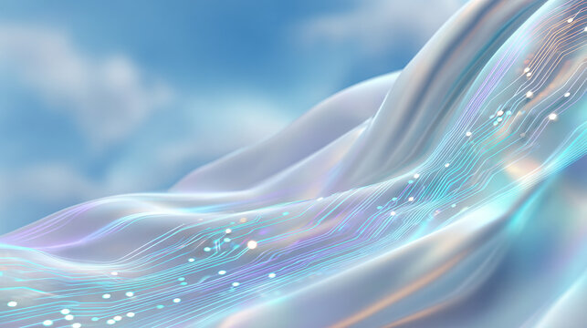 Futuristic abstract flow digital circuit